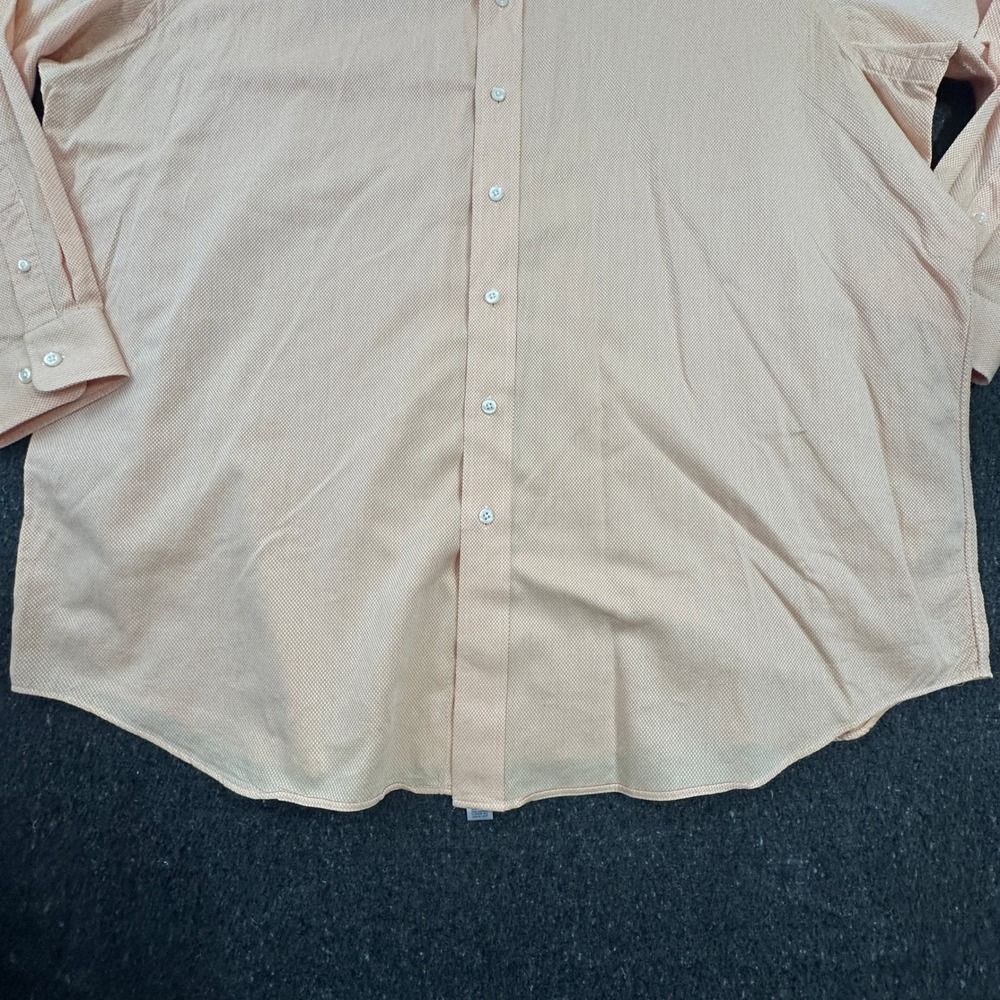 Paul Fredrick Dress Shirt Mens 19-37 Peach Pinpoint Oxford Button Down Cotton - Picture 9 of 11